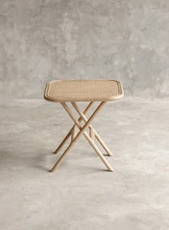 Small rattan folding table
