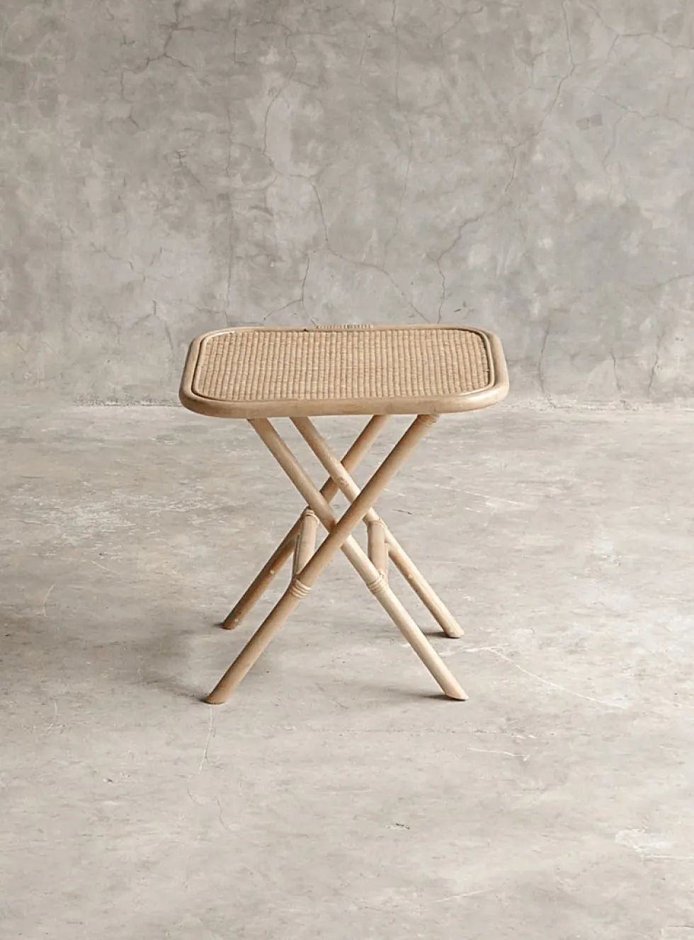 Small rattan folding table