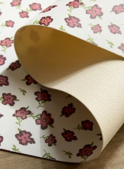 Small red flowers vinyl mat