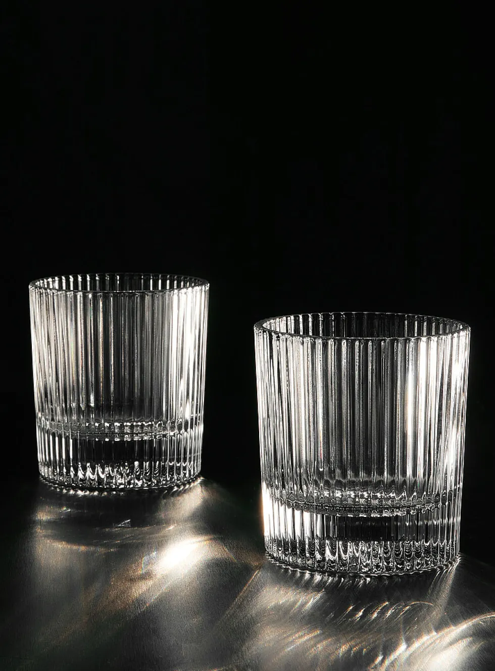 Small ribbed glasses