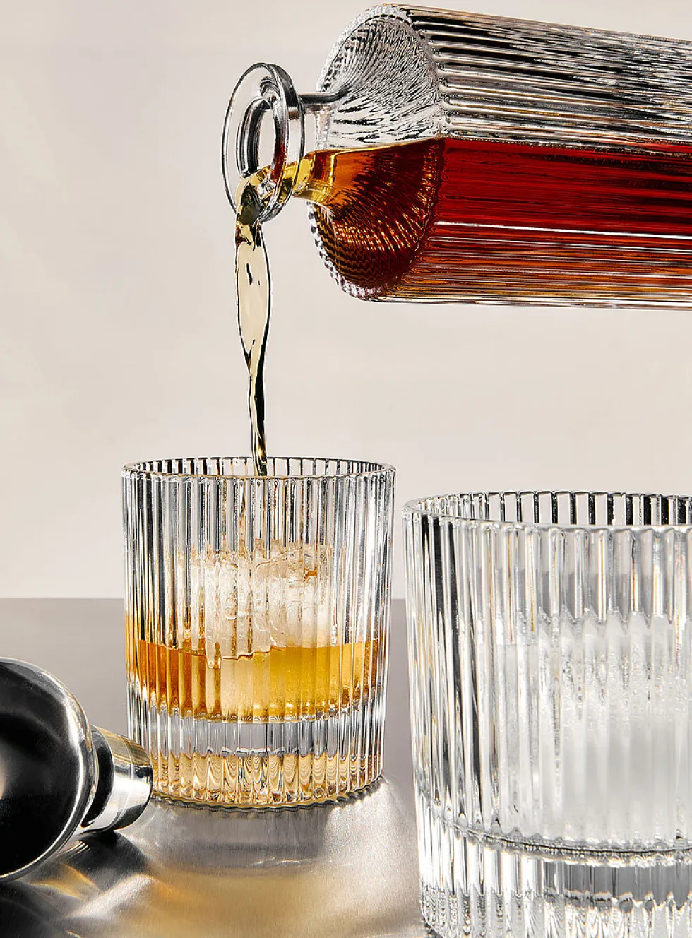 Small ribbed glasses
