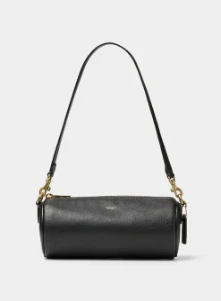 Small smooth leather cylinder bag