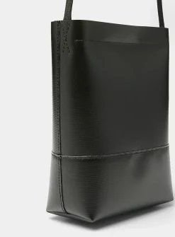 Small solid canvas bucket bag