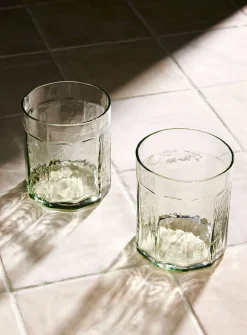 Small textured faceted glasses