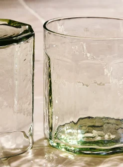 Small textured faceted glasses