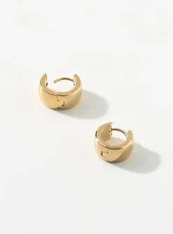 Small wide golden hoops