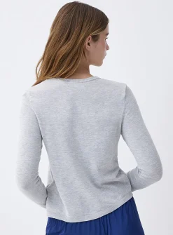 Small-button fine-knit cardigan