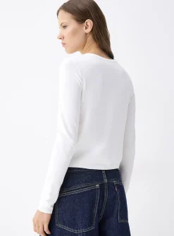 Small-button fine-knit cardigan