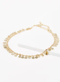 Small-medallion ankle chain
