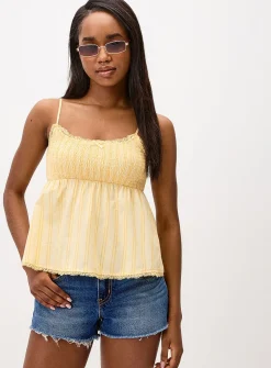 Smocked babydoll cami