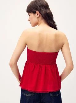 Smocked babydoll tube top