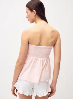 Smocked babydoll tube top