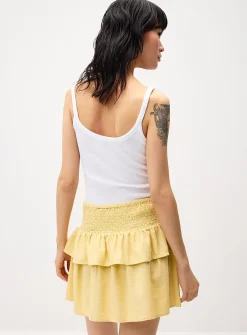 Smocked waist miniskirt