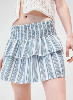 Smocked waist miniskirt