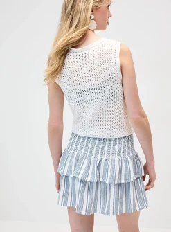Smocked waist miniskirt