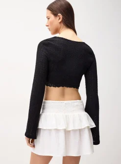 Smocked waist miniskirt