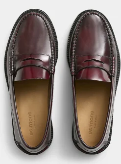 Smooth leather penny loafers