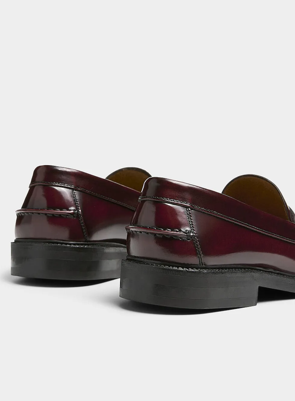 Smooth leather penny loafers