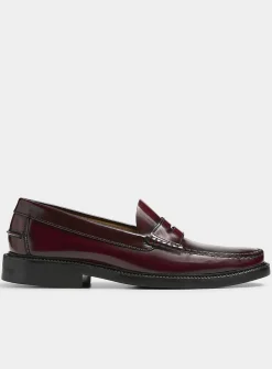 Smooth leather penny loafers