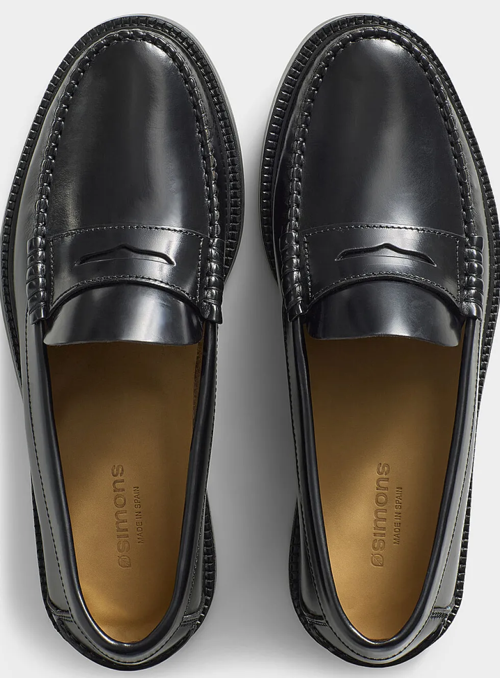 Smooth leather penny loafers