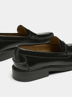 Smooth leather penny loafers