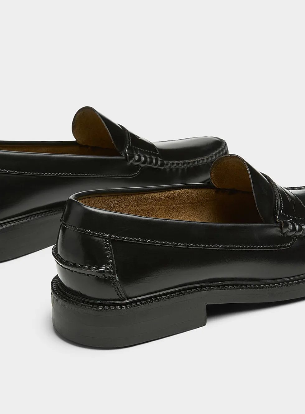 Smooth leather penny loafers