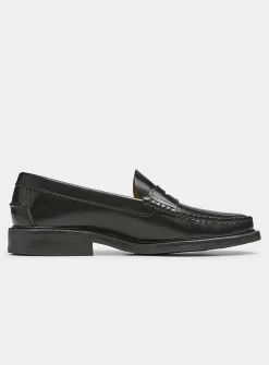 Smooth leather penny loafers