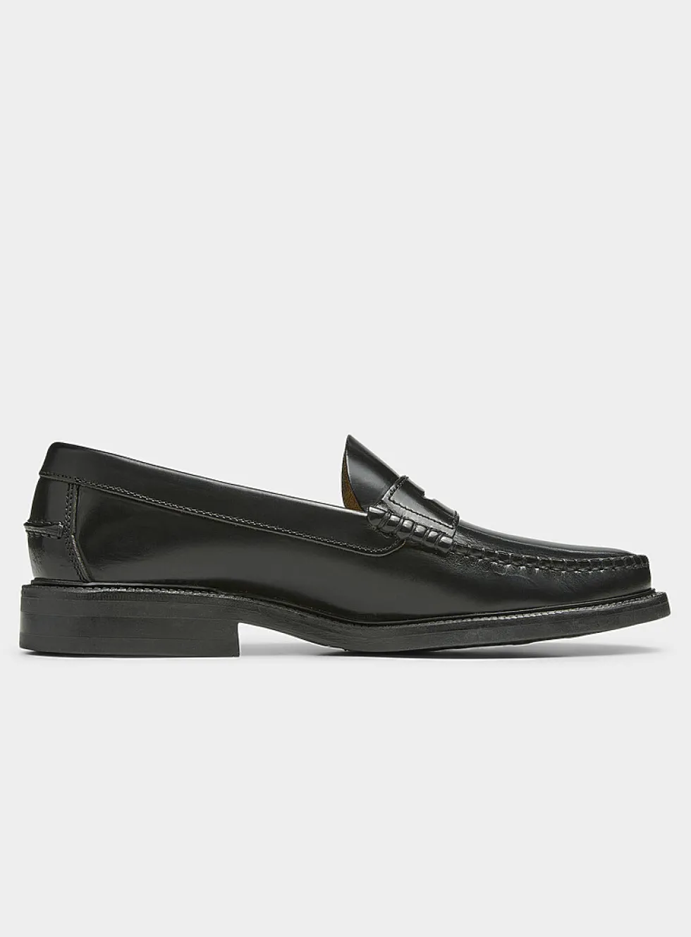 Smooth leather penny loafers