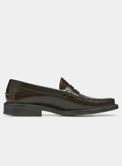 Smooth leather penny loafers