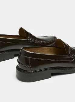 Smooth leather penny loafers