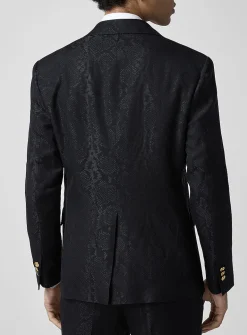 Snakeskin print jacquard blazer