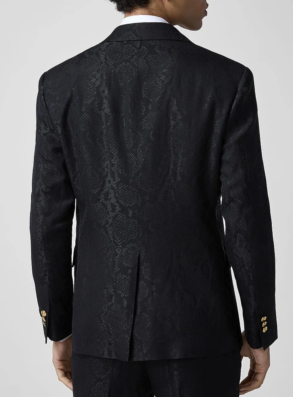Snakeskin print jacquard blazer
