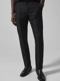 Snakeskin print jacquard pant