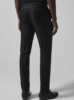 Snakeskin print jacquard pant