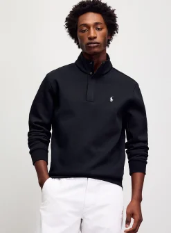 Snap-button mock neck sweatshirt