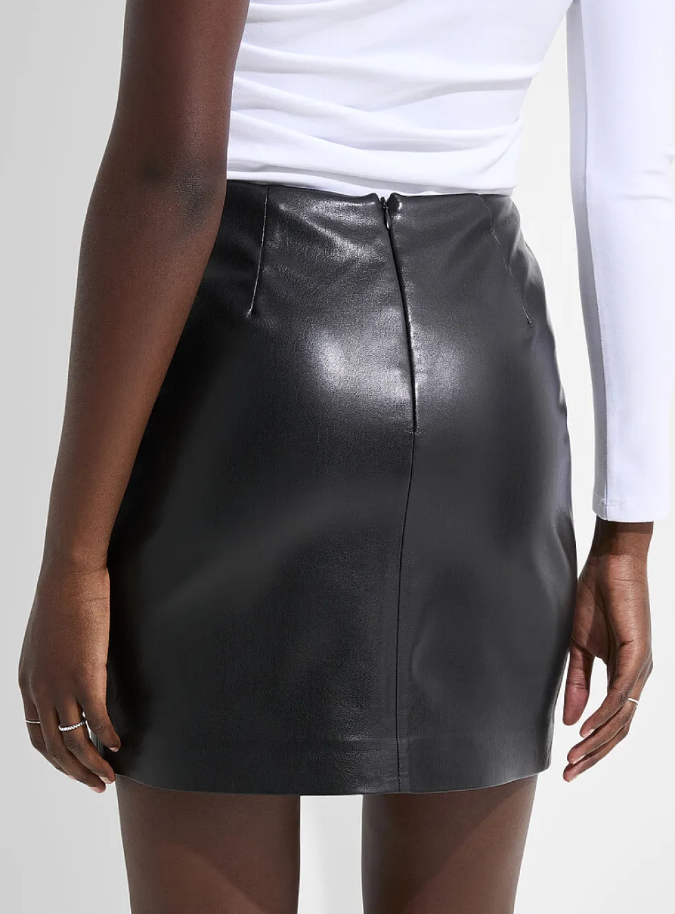 Soft faux-leather miniskirt