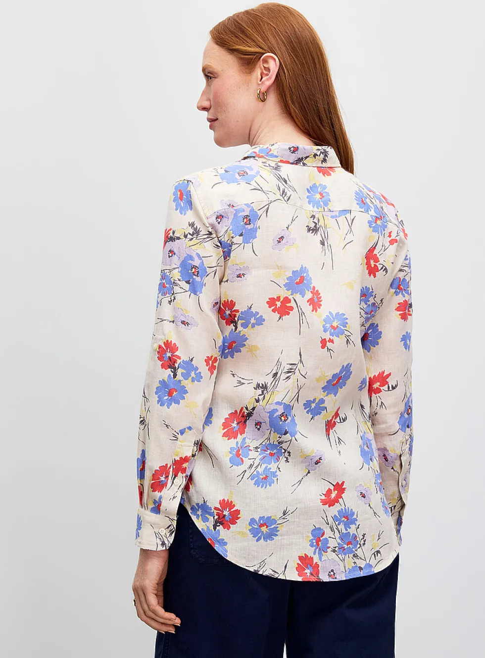 Soft flowers pure linen shirt