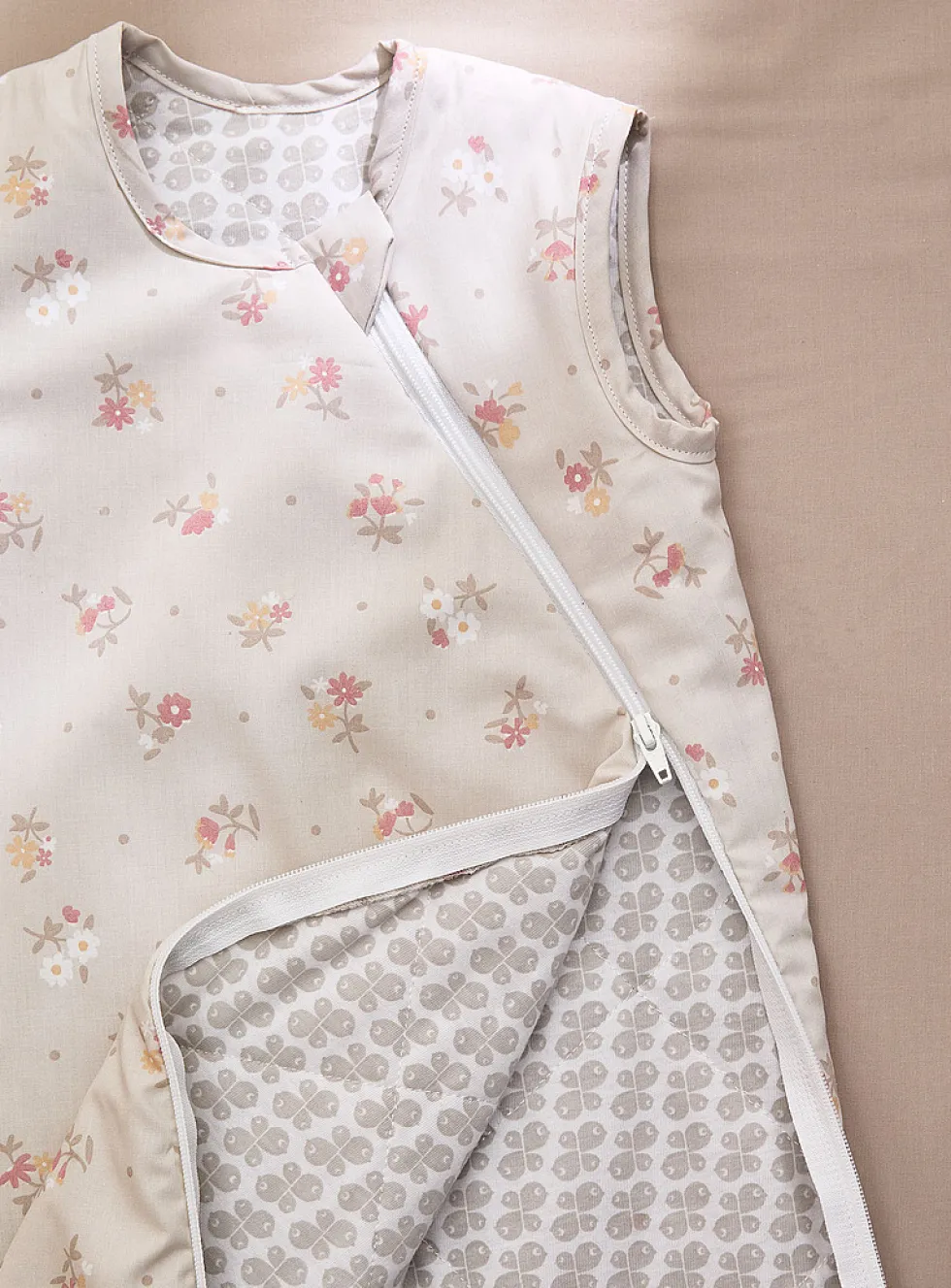 Soft foliage quilted sleep sack