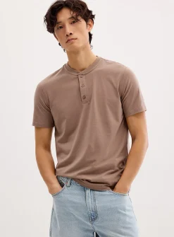 Soft jersey Henley T-shirt