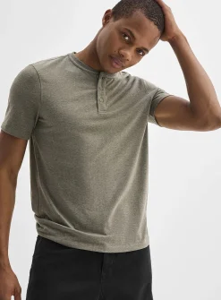 Soft jersey Henley T-shirt