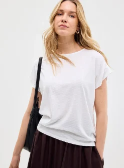 Soft textured cap-sleeve tee
