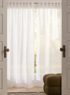 Soft tone plain sheer curtains