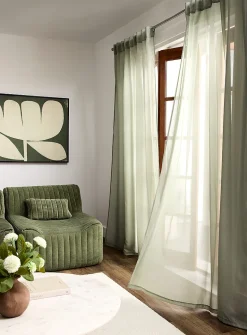 Soft tone plain sheer curtains