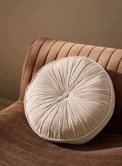 Soft velvet drape round cushion