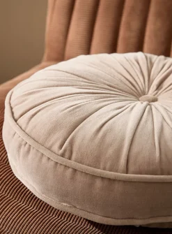 Soft velvet drape round cushion