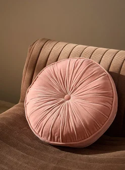 Soft velvet drape round cushion