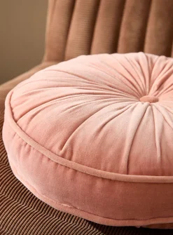 Soft velvet drape round cushion