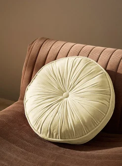 Soft velvet drape round cushion