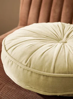 Soft velvet drape round cushion
