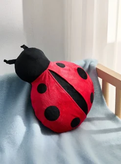 Soft velvet ladybug cushion